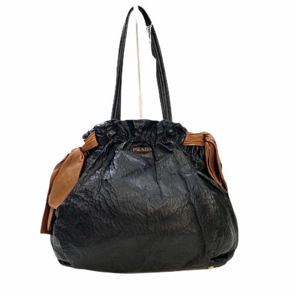 Prada Shoulder Bag Bicolor Side Ribbon - Picture 8 of 15